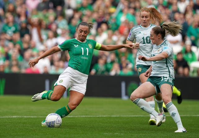 <p>Katie McCabe inspires Republic of Ireland to victory</p>